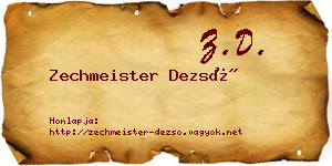 Zechmeister Dezső névjegykártya